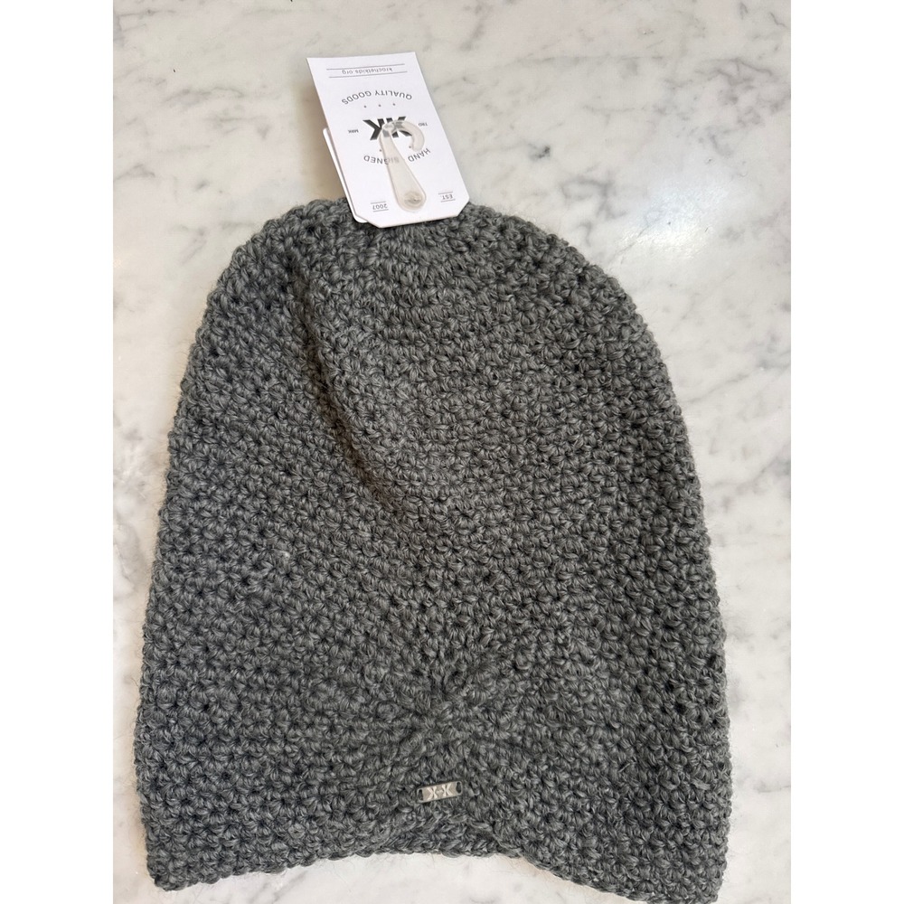 Krochet Kids Intl Lilly Beanie Heather Grey Hand Crocheted Slouchy Hat NWT
